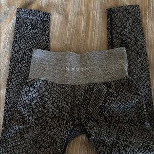 NVGTN Black and Gray Snake Print Leggings